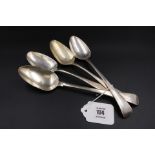 Four Silver Dessert Spoons with Exeter Hallmark 1860 - 240 grams