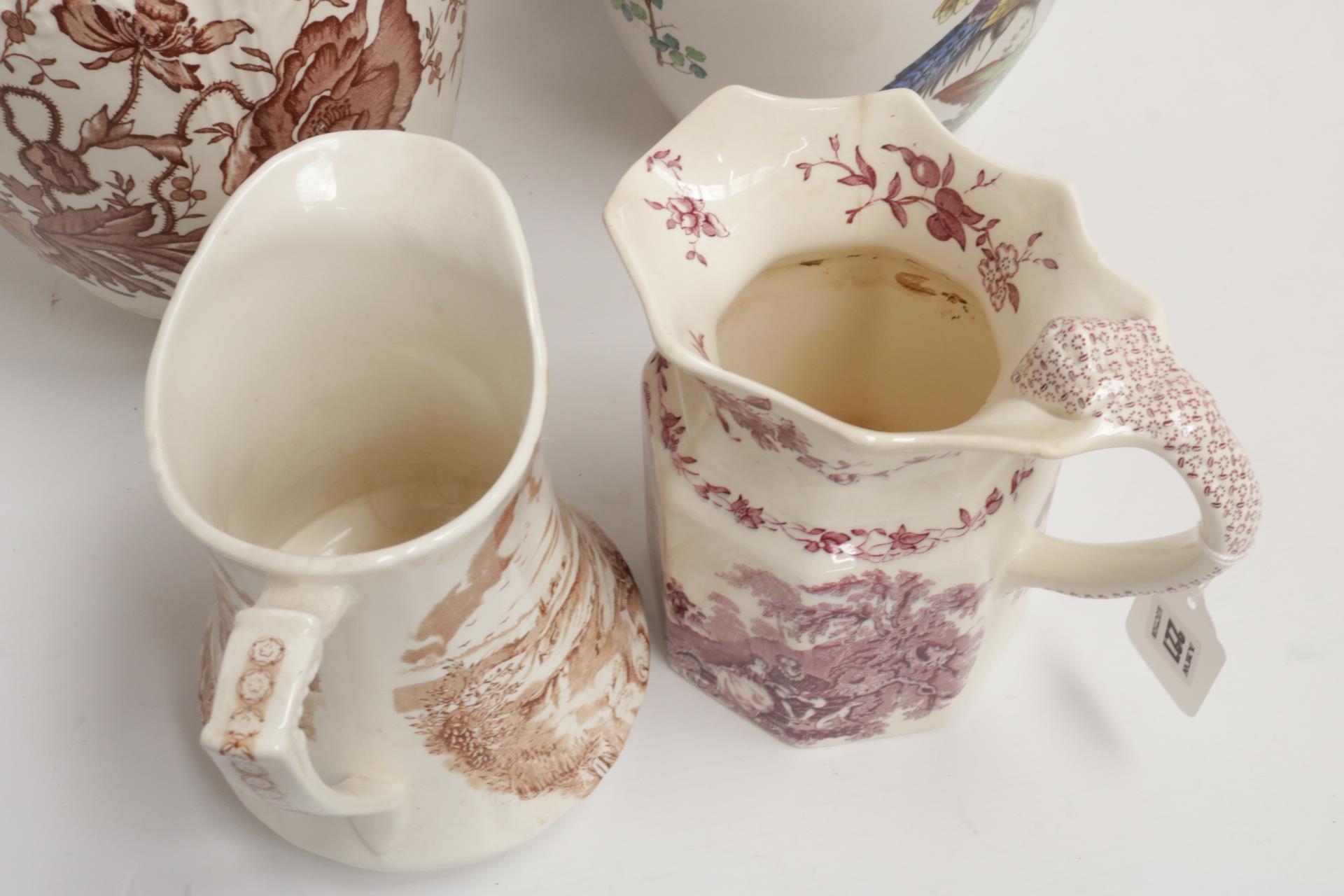 4 x Victorian Style Jugs, various sizes, including Masons, Spode (one has slight damage) - Image 2 of 8