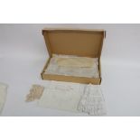 Early 19th Century Lace Items, Bonnets, Slippers etc