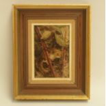 Original Painting on Board by artist Ken Turner - size overall including frame 9.5" x 8 inches