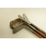 6 x Vintage Hickory Golf Clubs - various names