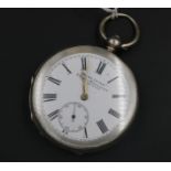 H.Samuel Victorian Gentlemans Silver Pocket Watch - Acme lever - Manchester, No Key.
