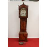 A handsome inlaid Georgian 8 day long clase clock by Nolcini & Moretti of Cardiff. Requires some TLC