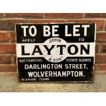 John Leyton & Son To Let Vintage Enamel Sign