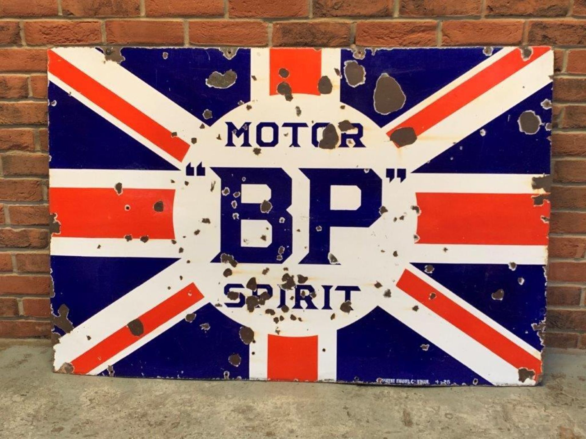 Large Vintage BP Motor Spirit Enamel Sign - Image 2 of 7