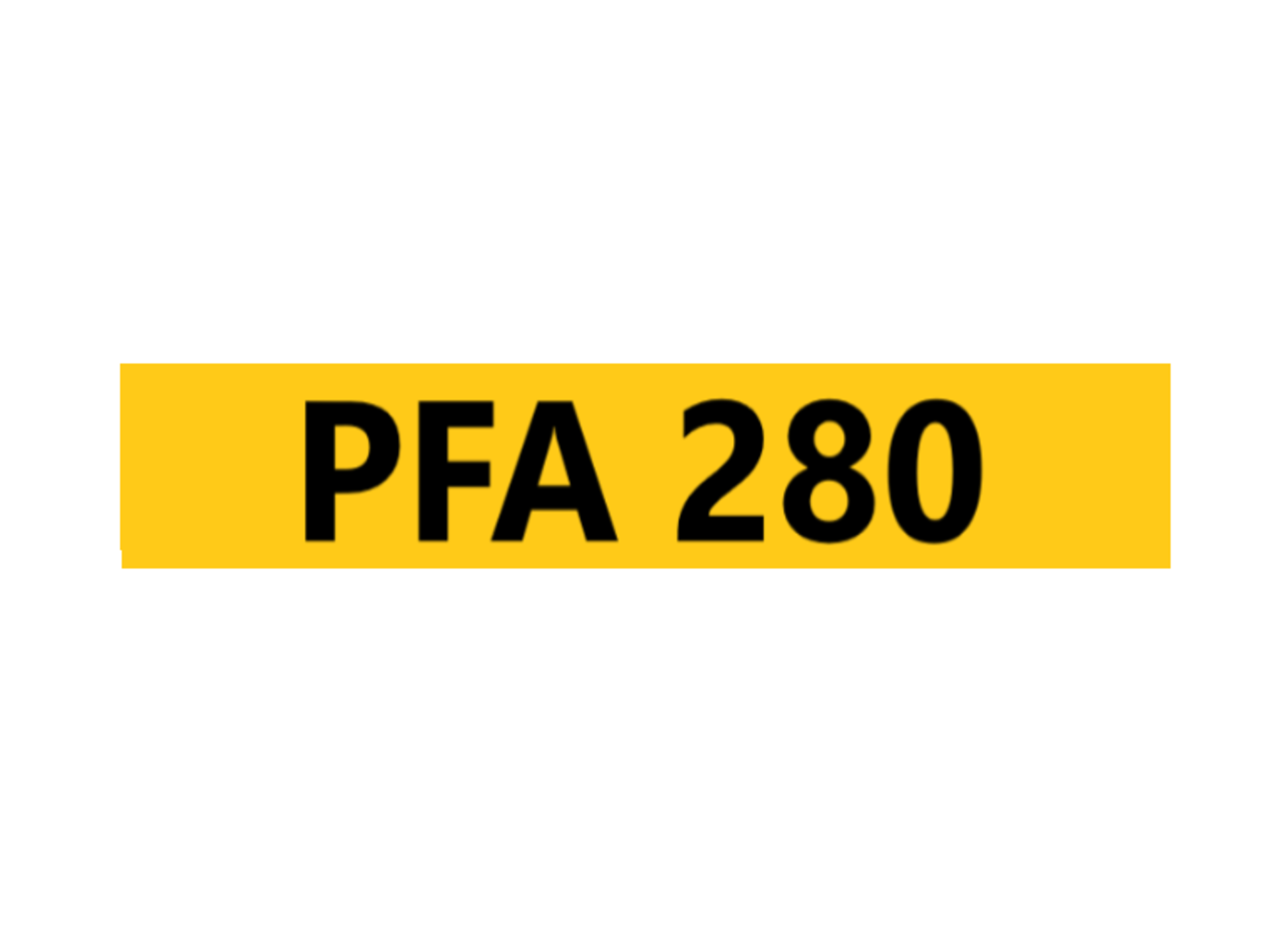 Cherished Registration Number PFA 280 On Retention Certificate