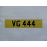 Cherished Registration Number VG 444 On Retention Certificate