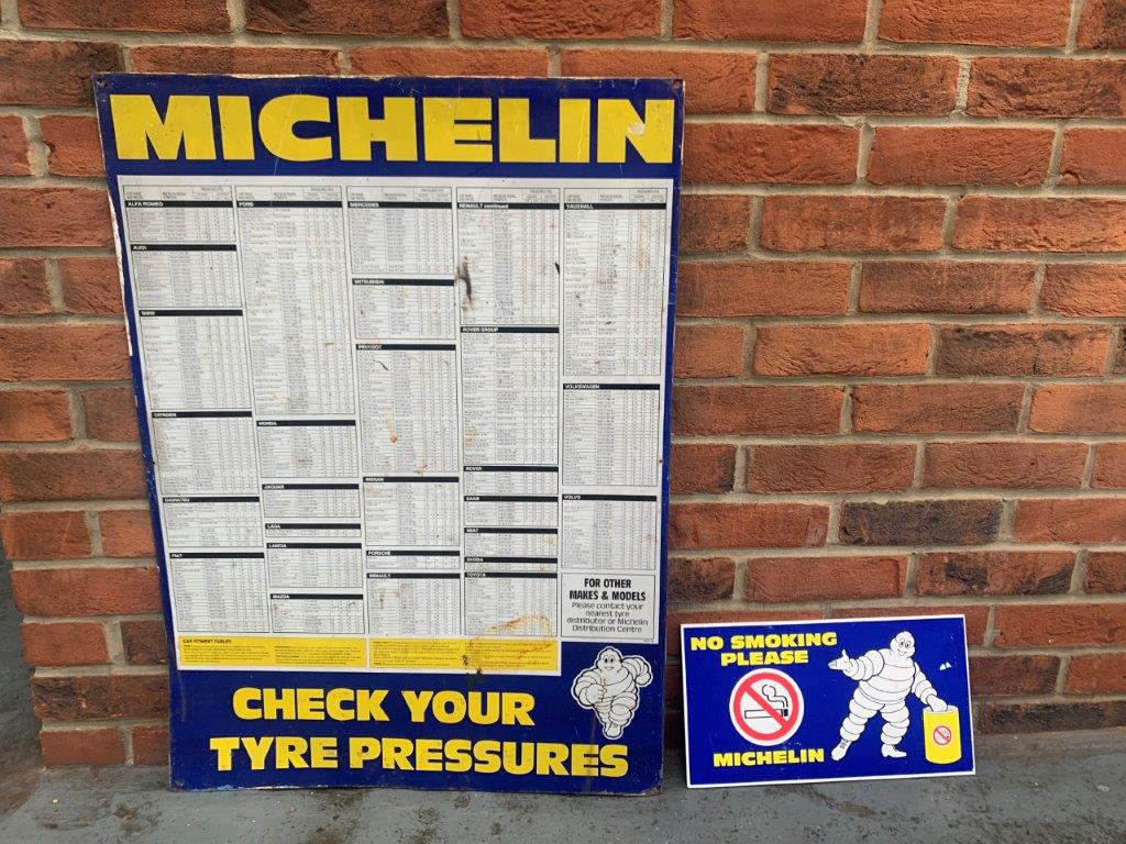 Michelin Tin Sign and a No Smoking Sign