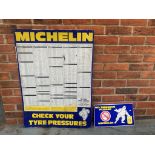 Michelin Tin Sign and a No Smoking Sign