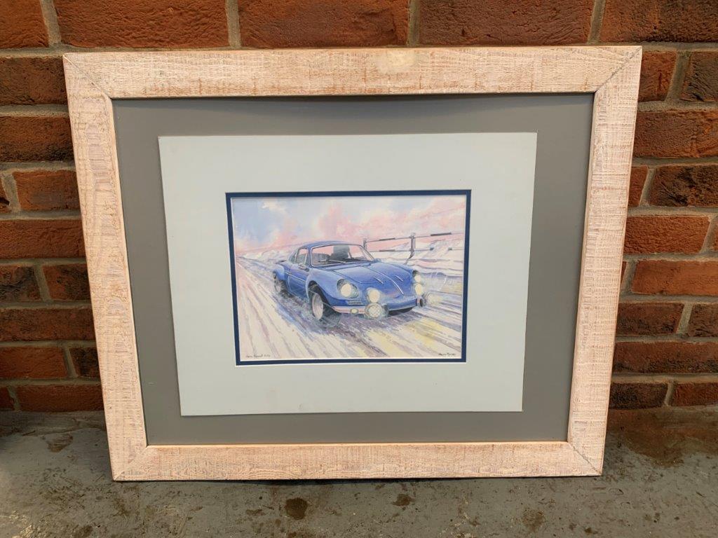 Watercolour of an Alpine Renault A110 by Steven Massey