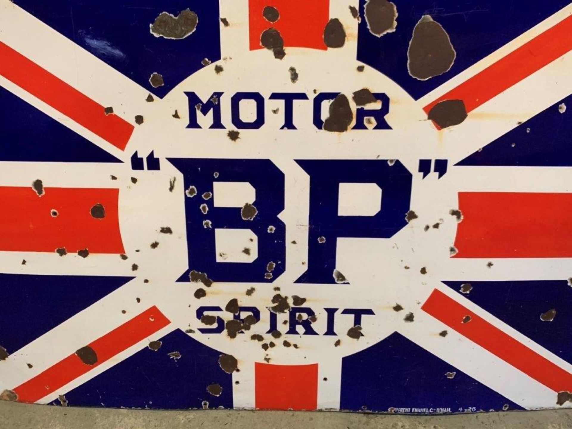 Large Vintage BP Motor Spirit Enamel Sign - Image 5 of 7