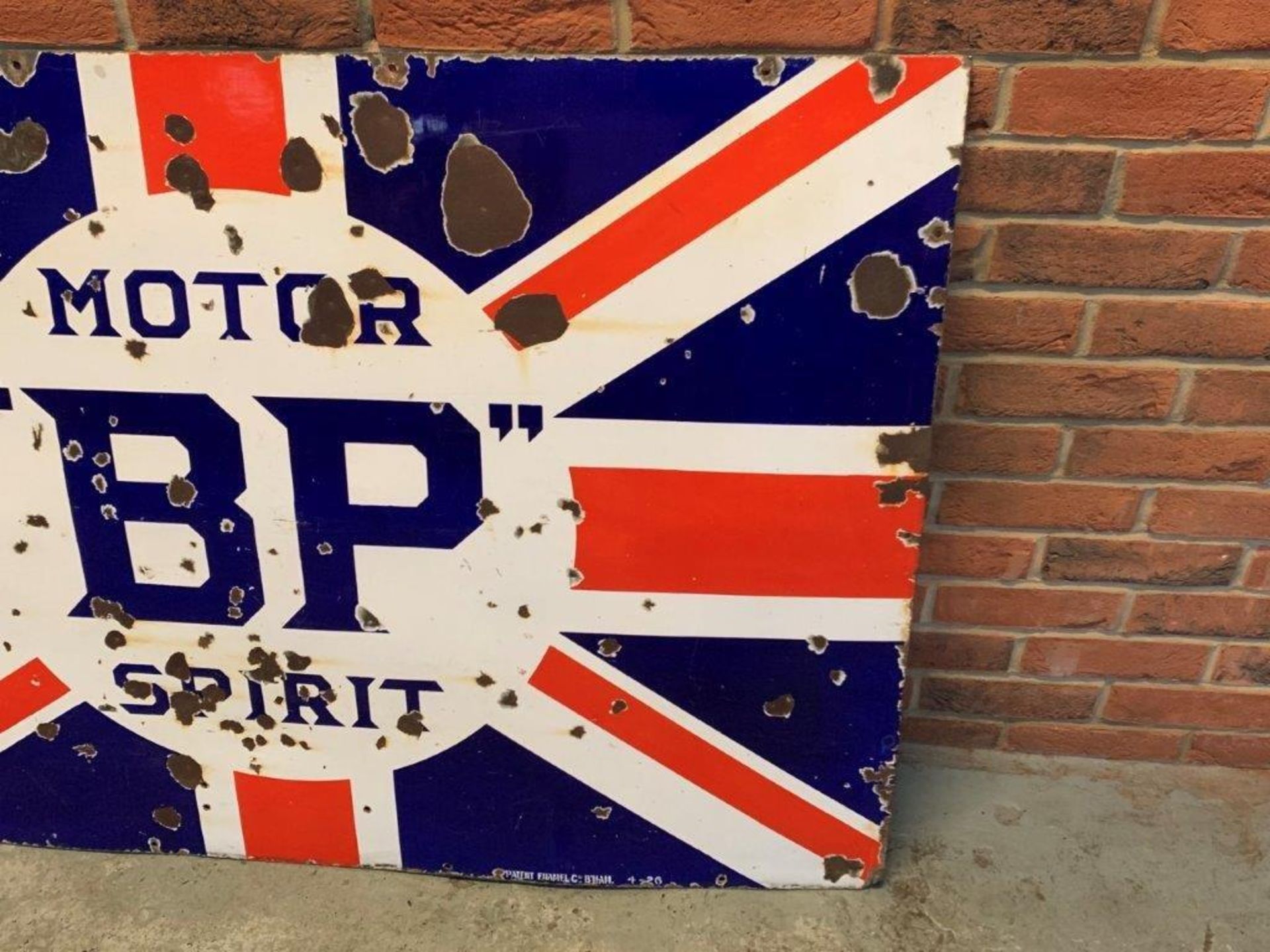 Large Vintage BP Motor Spirit Enamel Sign - Image 4 of 7