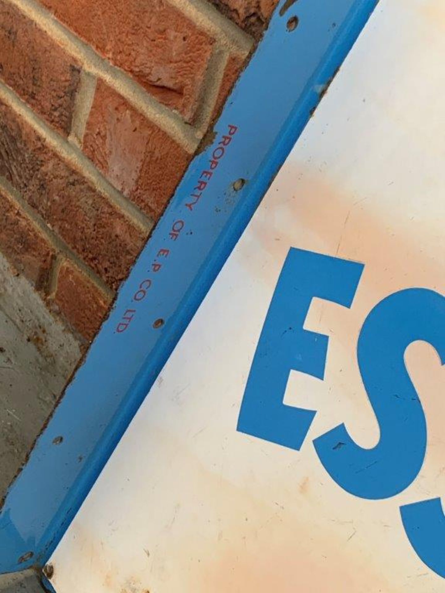 Double Sided Esso Blue Enamel Flange Sign - Image 3 of 3