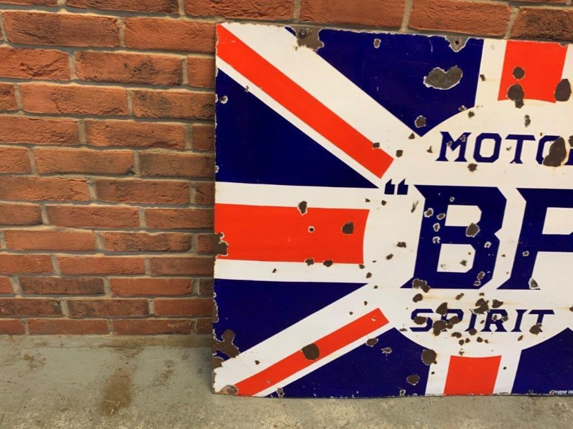 Large Vintage BP Motor Spirit Enamel Sign - Image 6 of 7