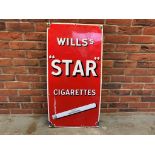 Will's Star Cigarettes Vintage Enamel Sign