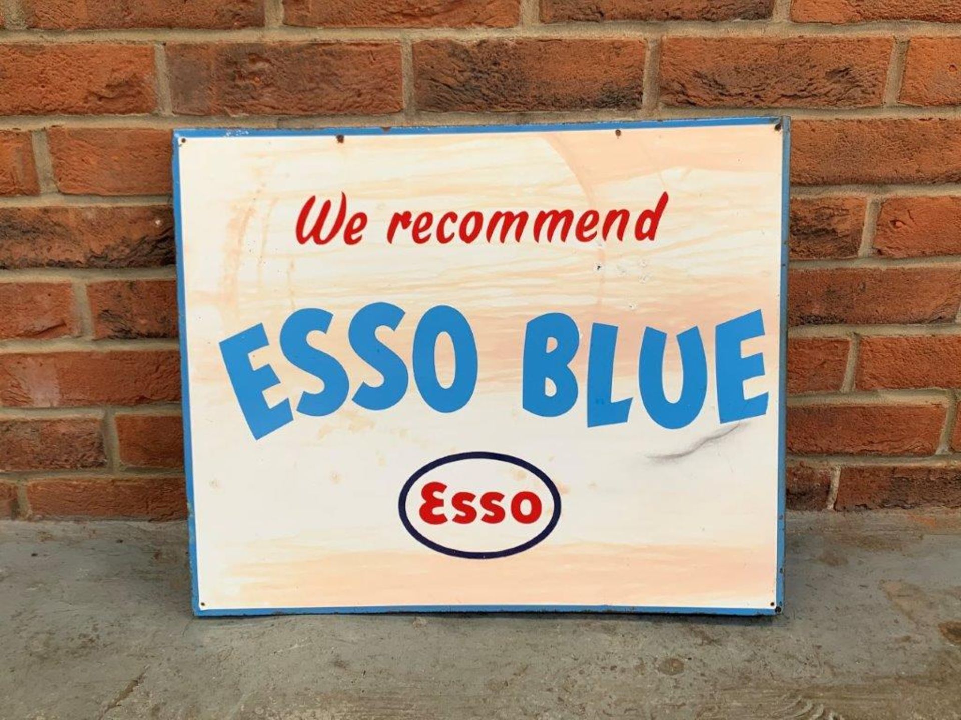 Double Sided Esso Blue Enamel Flange Sign