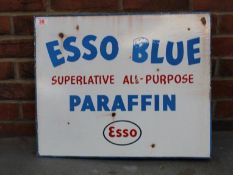 Esso Blue Paraffin Double Sided Enamel Flanged Sign