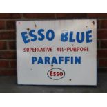 Esso Blue Paraffin Double Sided Enamel Flanged Sign