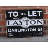 John Layton & Sons, Of Darlington St, To Let, Double Sided Enamel Flanged Sign