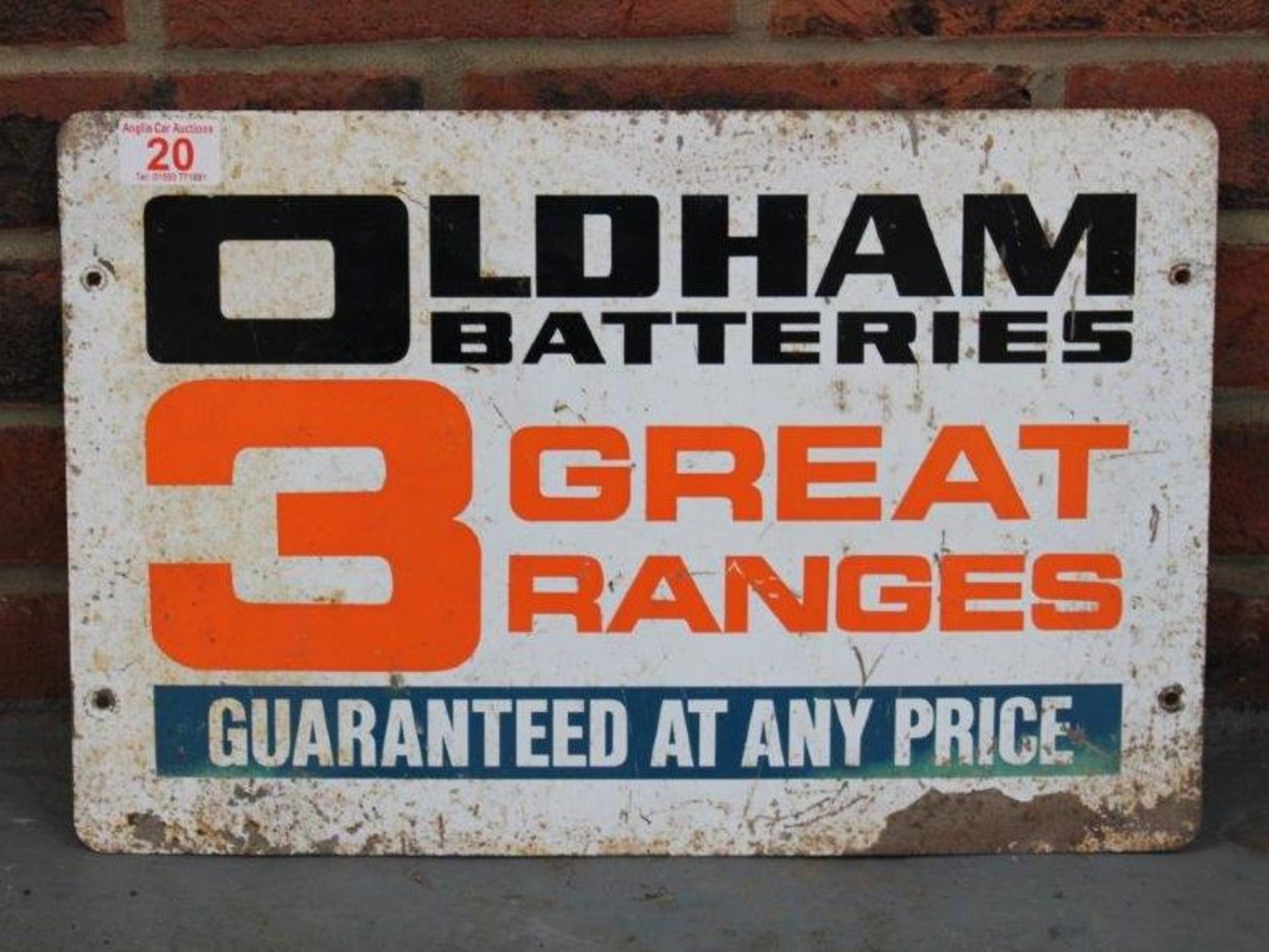 Oldham Batteries Metal Sign