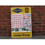 Original Steel Enamel Painted Goodyear Sign Of The Times Sign