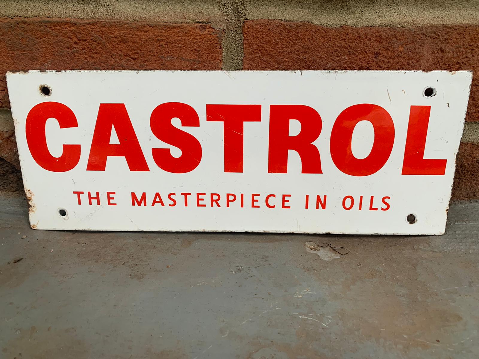 Castrol The Masterpiece In Oils Enamel Sign