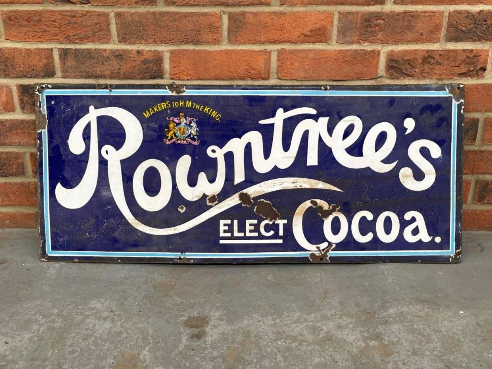 Vintage Rowntree's Elect Cocoa Enamel Sign