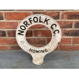 Original Norfolk County Council Post Top Sign - Honing
