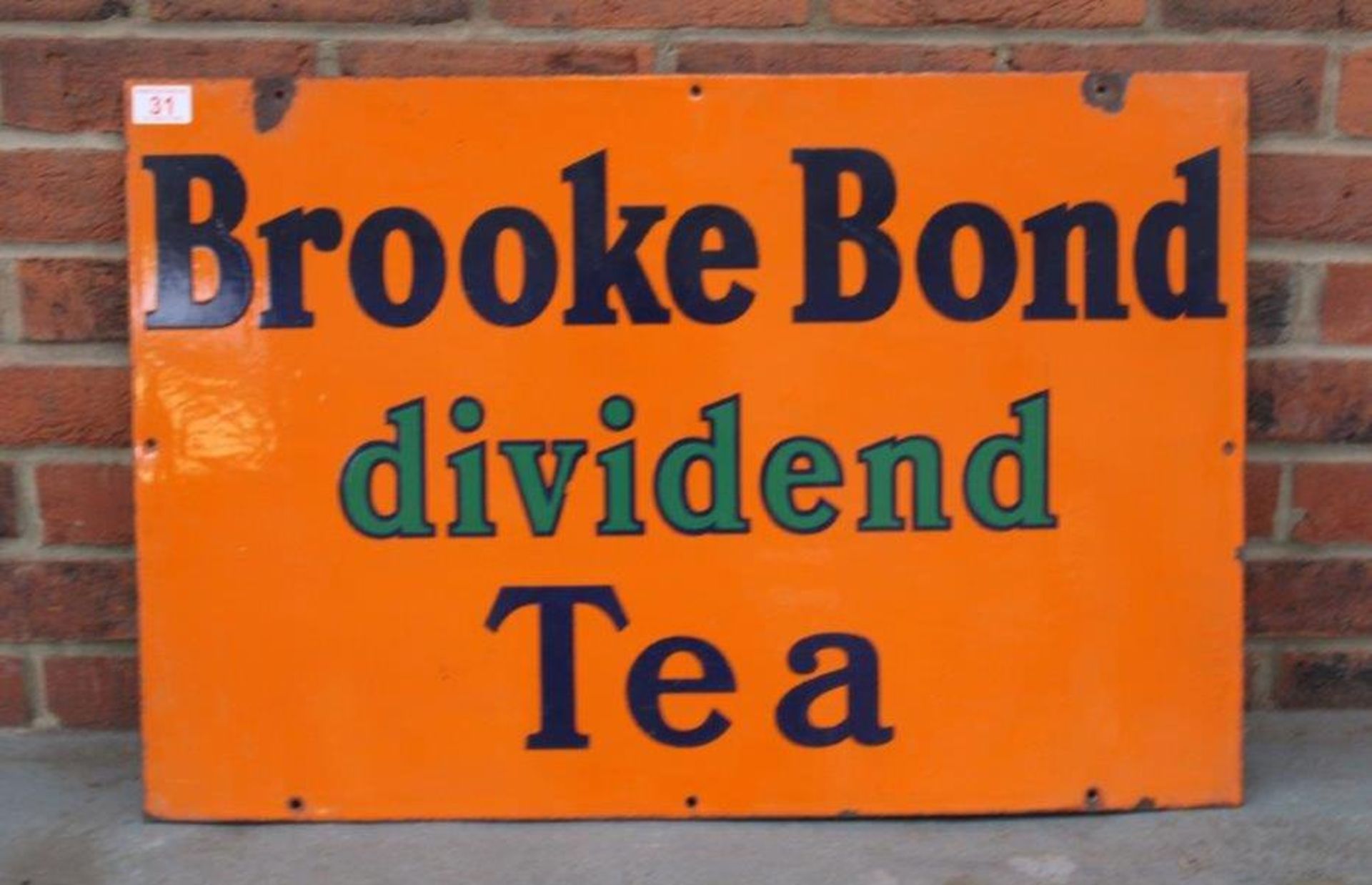 Brooke Bond Dividend Tea Enamel Sign