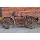 Vintage Motorcycle rolling frame for spares/repair