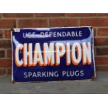 Champion Spark Plugs Enamel Convex Sign