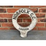 Original Norfolk County Council Post Top Sign - Loddon