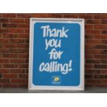 Framed National Thank You For Calling Aluminium Sign