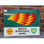 Shell, BP Oil Fired Heating Installer Double Sided Flanged Sign