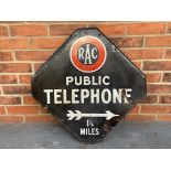 RAC Public Telephone Double Sided Enamel Sign