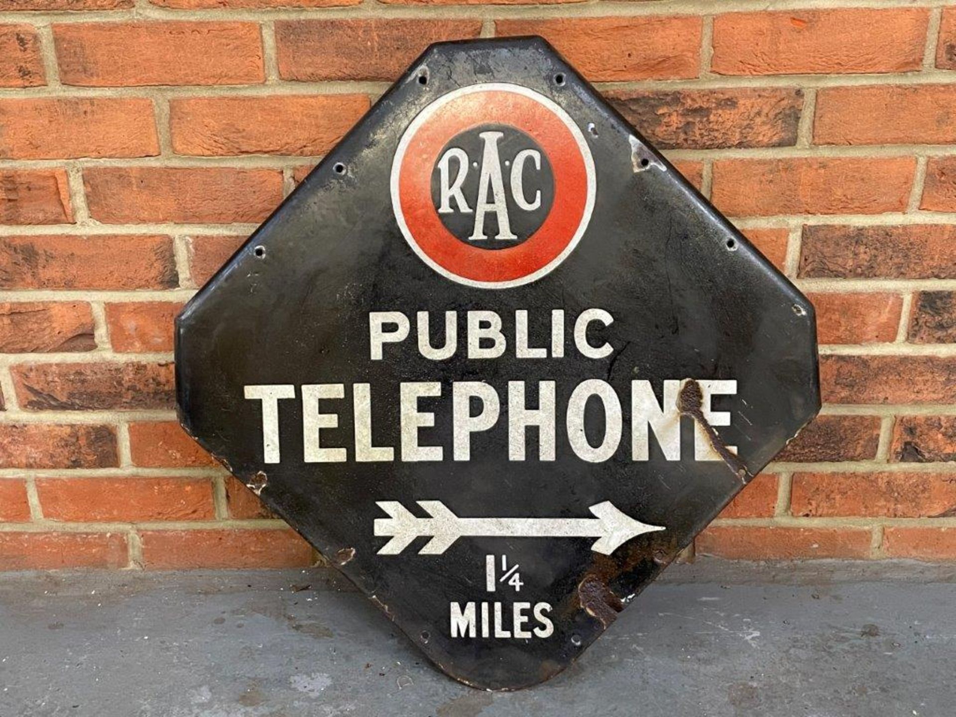 RAC Public Telephone Double Sided Enamel Sign