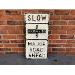 Cast Road Sign - Slow Major Road Ahead