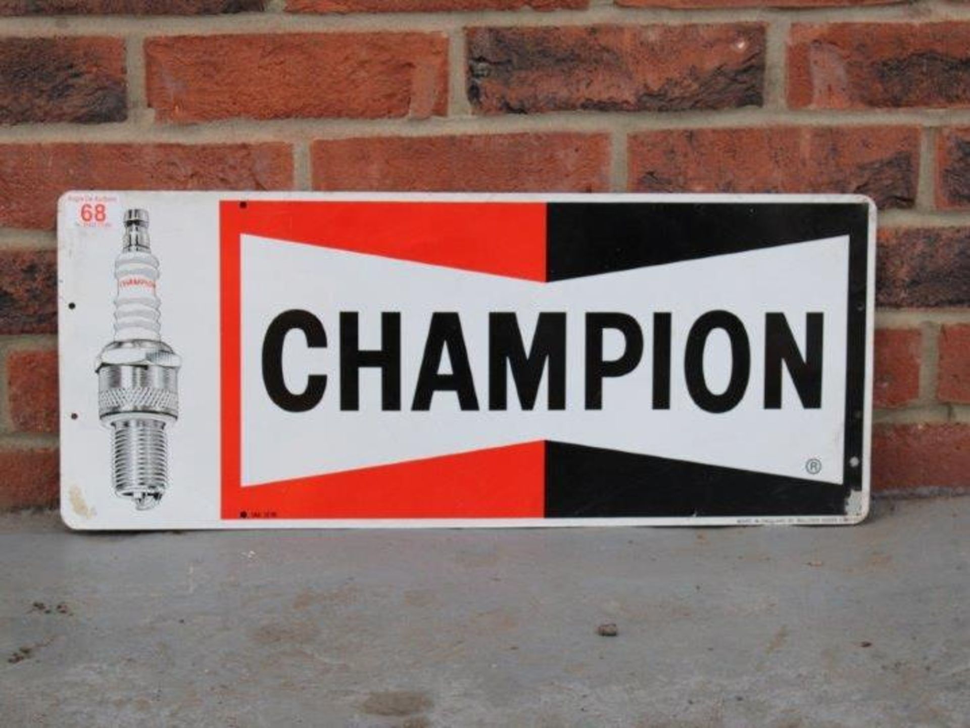 Original Aluminium Champion Spark Plug Sign