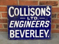 Vintage Collisons Ltd Engineers Beverley Enamel Sign