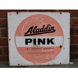 Aladdin Pink Paraffin Single Sided Vintage Enamel Sign