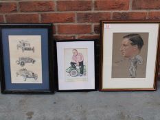 Original Framed Picture Of SD Owen By Russell Houston A Michael Turner Print And One Other