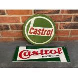 Modern Cast Iron Castrol Motor Oil Sign Together With A Castrol Circular Enamel Sign