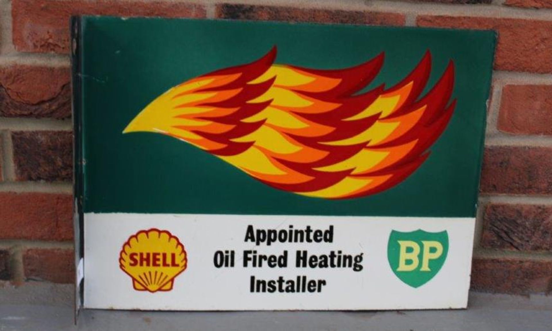 Shell, BP Oil Fired Heating Installer Double Sided Flanged Sign - Image 2 of 2