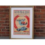 1952 Framed Grand Prix De France Saint-Gaudens Poster