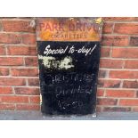 Aluminium Park Drive Cigarettes Black Board Sign