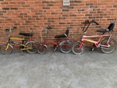 Three Classic Bicycles, Raleigh Chopper, Tomahawk & Chipper