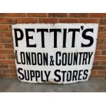 Original Pettits London & Country Supply Store Enamel Sign