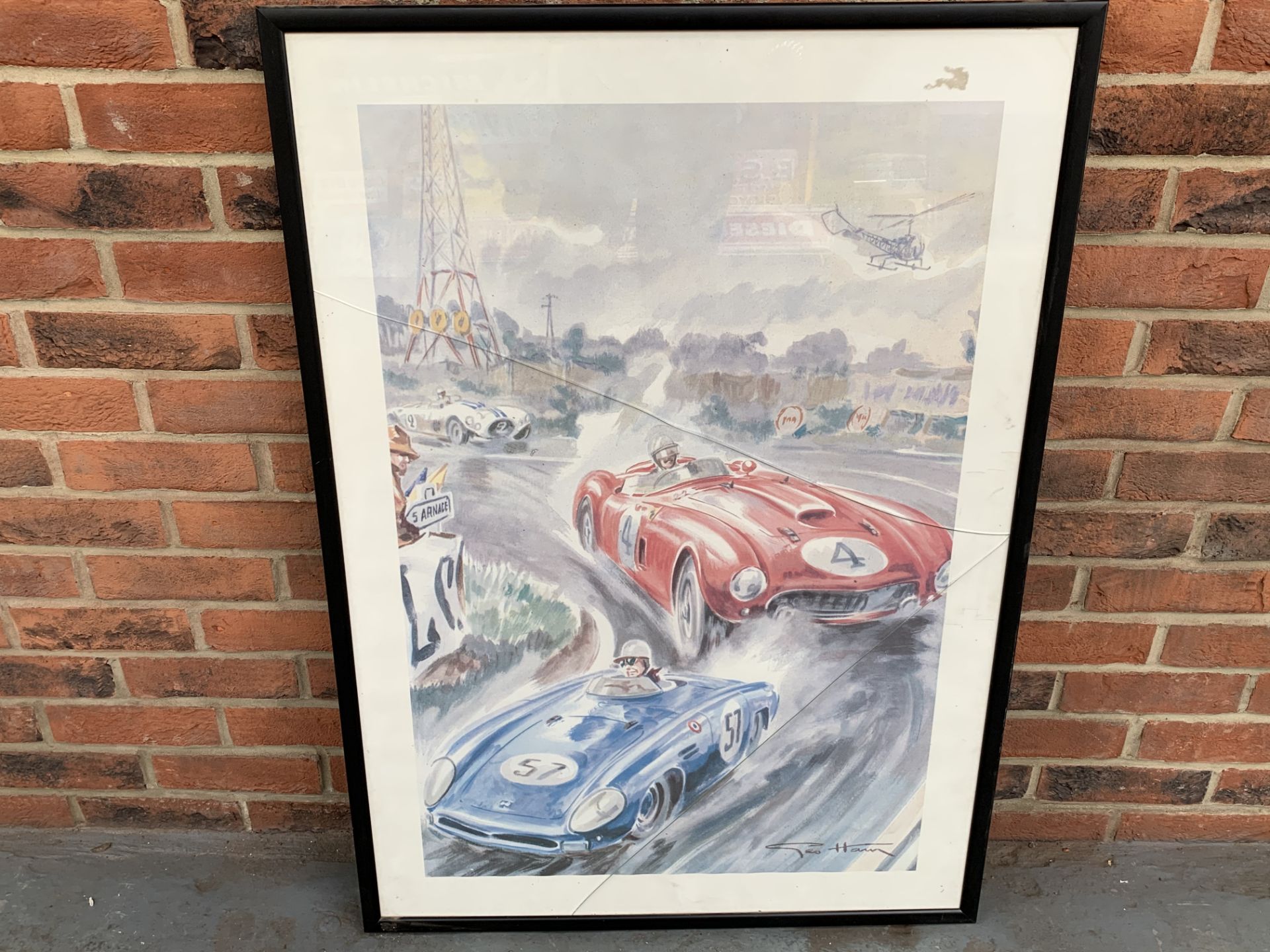 Framed Geo Ham Racing Print