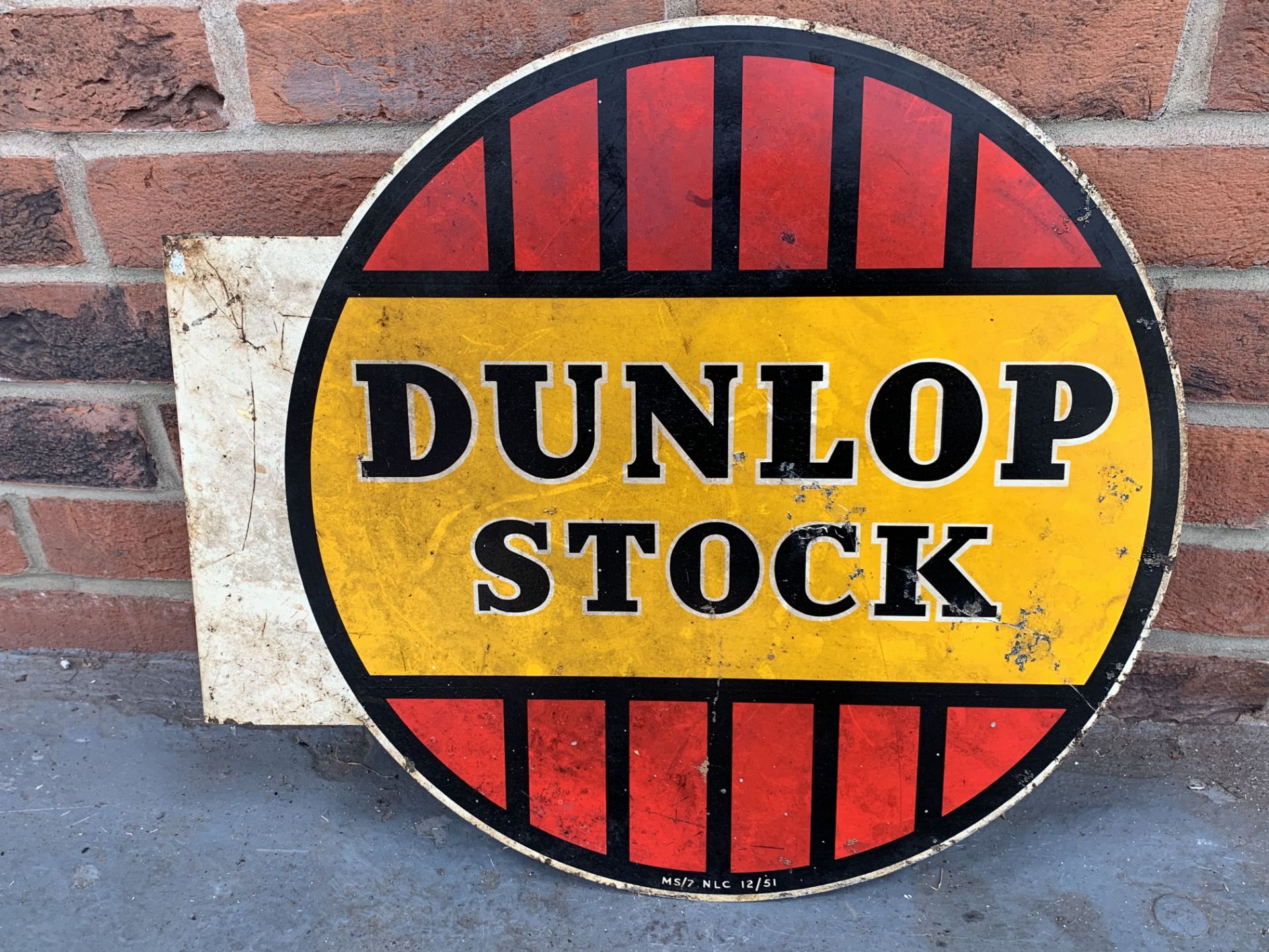 Original Dunlop Stock Metal Flanged Circular Sign - Image 2 of 2