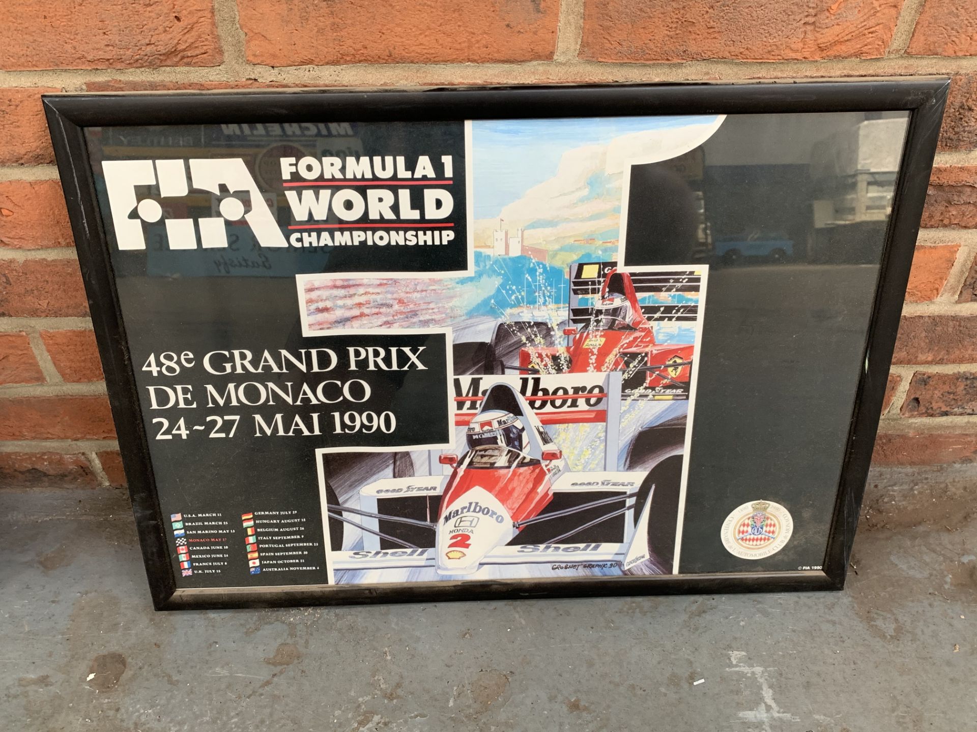 Framed Silverstone Le Mans Series 1000km Poster & 1990 Monaco Grand Prix Poster - Image 2 of 3